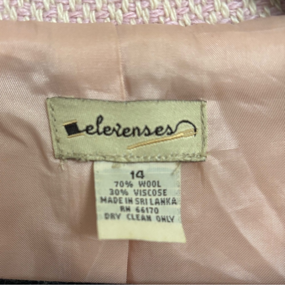 Anthropologie Elevenses pink tweed cropped blazer with back bow - Picture 3 of 14